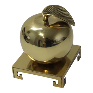 Brass Apple Paper Weight on a Brass Platform