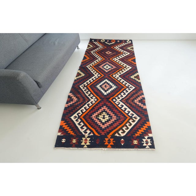1950s Long Anatolian Flatweave Kilim Runner For Sale - Image 6 of 10