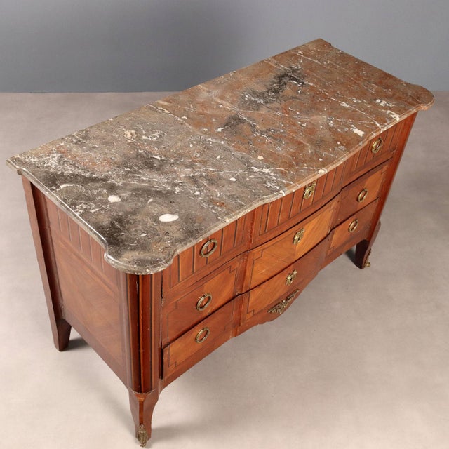 Wood Louis XVI Style Chest of Drawers For Sale - Image 7 of 10