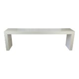 Custom 90" Oversized Waterfall Console Table in Creamy White For Sale