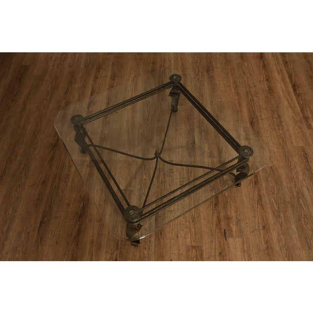 Late 20th Century Neoclassical Style Iron And Glass Coffee Table For Sale - Image 5 of 18