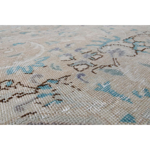 Blue 1970s Vintage Persian Handmade Wool Cotton Blue Area Rug For Sale - Image 8 of 11