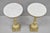 Metal Vintage Hollywood Regency Small Metal Pedestal Marble Top Drinks Side Table Pair For Sale - Image 7 of 18