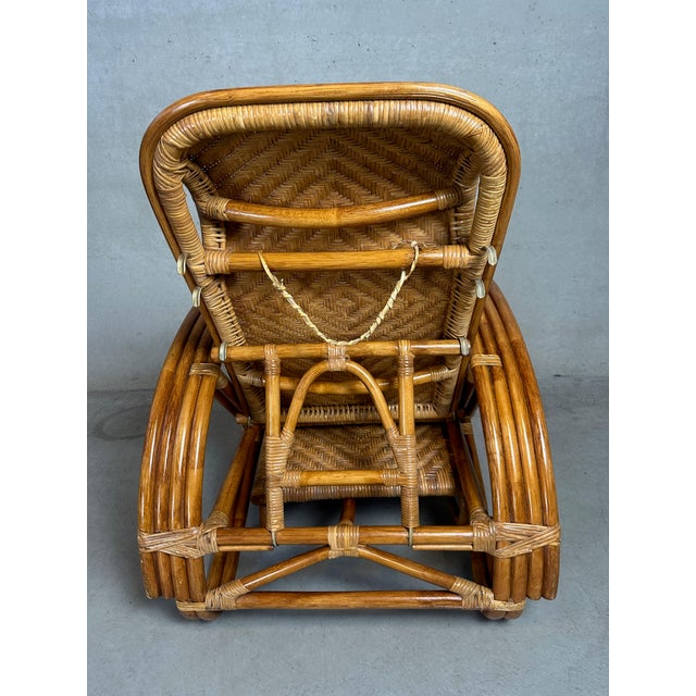 Vintage Chaise Lounge in Wicker, 1970s For Sale - Image 6 of 15