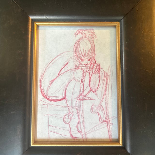 1970’s original abstract female nude portrait drawing in colored pencil. Measures 5x7 / 10x12 framed. Check out my shop...