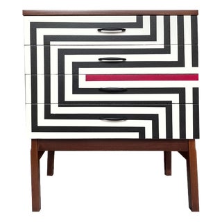 Polish Chest of Drawers with Op Art Motif, 1970s For Sale