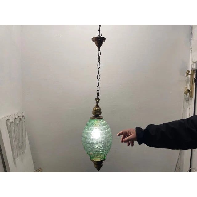 Green Murano Glass Pendant, 1950s For Sale - Image 6 of 9