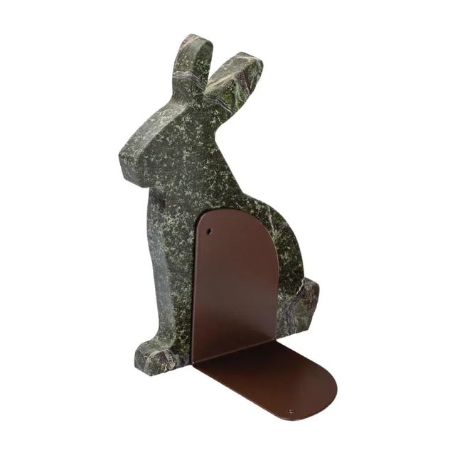 Marble and Steel Bunny Bookends by Alessandra Grasso, Set of 2 For Sale - Image 4 of 7