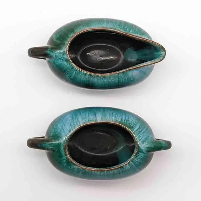 1960s Mid-Century Blue Mountain Pottery Drip Glaze Redware Cream and Open Sugar Set For Sale - Image 9 of 10