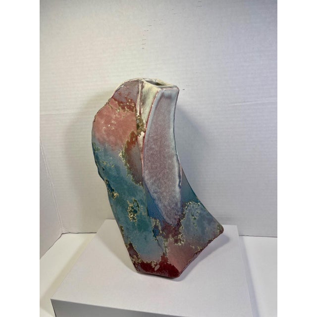 RARE Tony Evans (1942-2009) Raku Pottery Vase Ancient Sands Signed with Certificate of Authenticity Aprox. dimensions:...