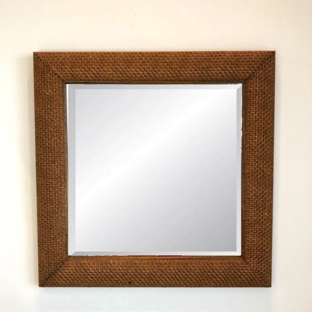 Vintage Textured Wood Mirror For Sale - Image 9 of 9