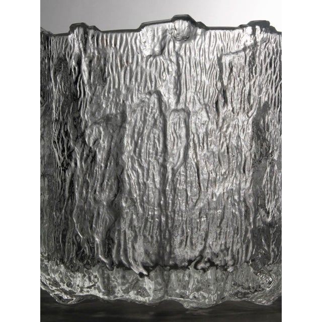 Iittala Textured Ice Glass Bucket attributed to Tapio Wirkkala for Iittala, Finland, 1970s For Sale - Image 4 of 6