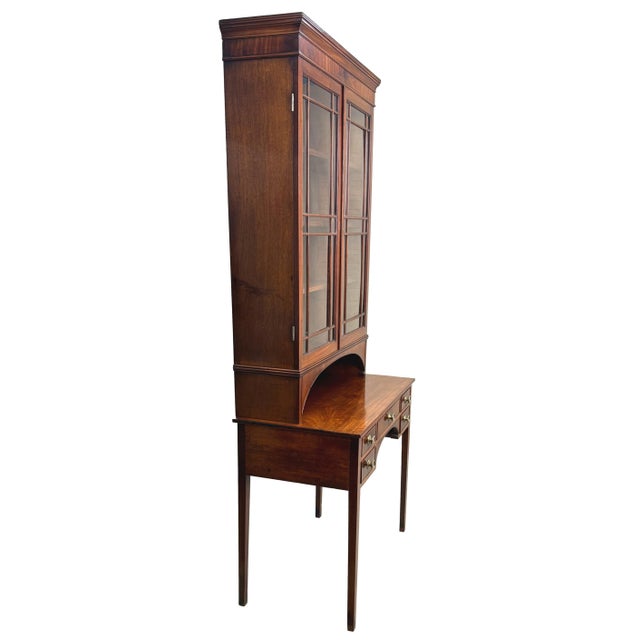 An Extremely Unusual Late 18th Century, George III Period, Mahogany China Display Cabinet, Or Bookcase, Having Well...