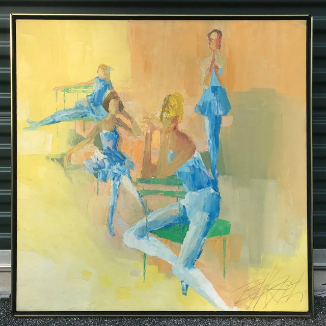 1960's Signed George Barrel Original Oil Painting of Ballerina Posing For Sale - Image 12 of 13