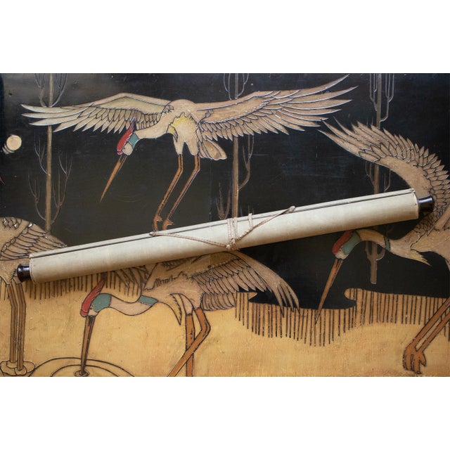 XL "Seascape" by Matsunami Tōsui, Taisho Era Japanese Monochrome Scroll Painting For Sale - Image 16 of 18