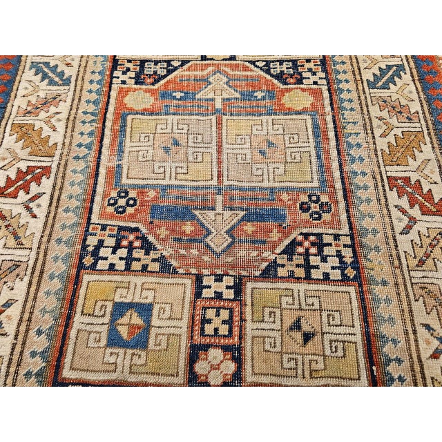 Antique Karachov Kazak Runner, Hand-Woven Wool, Caucasus, Late 1800s, 3' x 9' For Sale - Image 10 of 14