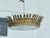 Mid 20th Century Spanish Midcentury Gilt Metal Semi-Flush Crown Chandelier with Tiered Foliage For Sale - Image 10 of 12