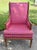 1960s Hollywood Regency Style Bergere Armchair Pink Magenta Striped Satin Accent Chair For Sale - Image 5 of 14