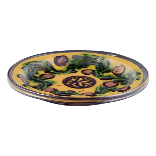 Danish Plate in Ceramic with Floral Motif from Kähler, 1930s For Sale