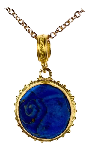Antique Roman Blue Glass Charm Pendant