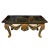 A grand 19th century Italian marble-top console table with an apron carved of wood to mimic a swaged cloth and large...