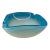 Heavy Italian Seguso Alabastro Series Blue and White Opaline Sommerso Cased Glass Dish For Sale