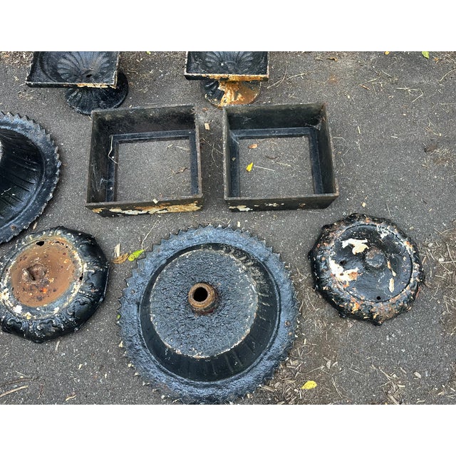 Black Late 19th Century Victorian Cast Iron Garden Urns - A Pair For Sale - Image 8 of 15