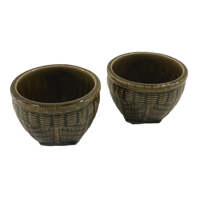 1990’s Thai Celadon Cache Pots in English Jade Glaze - a Pair For Sale
