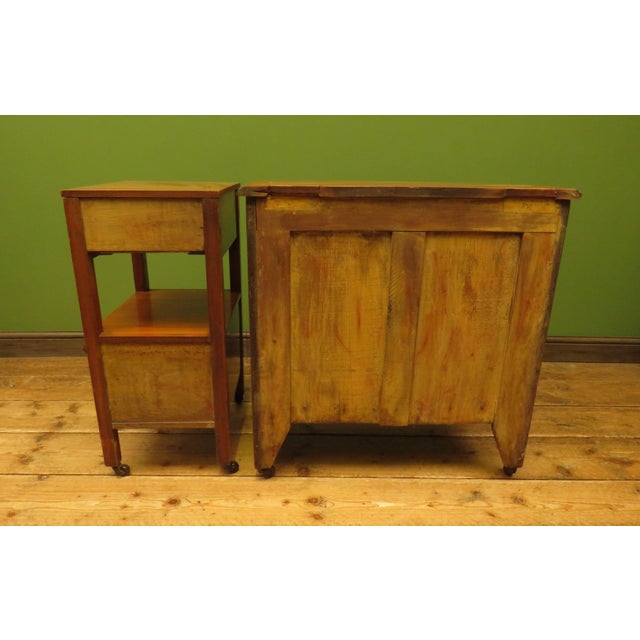 English Stencilled Chest of Drawers and Bedside Chest, 1890s, Set of 2 For Sale - Image 11 of 18