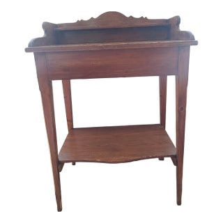 Early 20th Century Antique Solid Wood Telephone Table For Sale