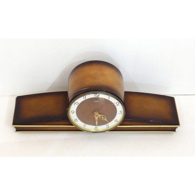Mid-Century Varnished Wooden Clock from FFR For Sale - Image 12 of 14