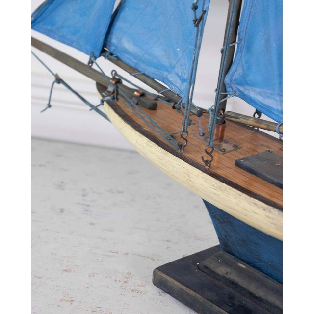 Blue Old Star Wood & Tin Pond Yacht Southport, England, circa 1950. For Sale - Image 8 of 9