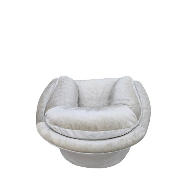 Late 20th Century Vintage Postmodern Vladimir Kagan Style Sculptural Lounge Chair Newly Reupholstered For Sale - Image 5 of 11
