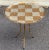 A unique vintage wrought iron tray table with the original textured silver & gold checkered finish The usable tray surface...