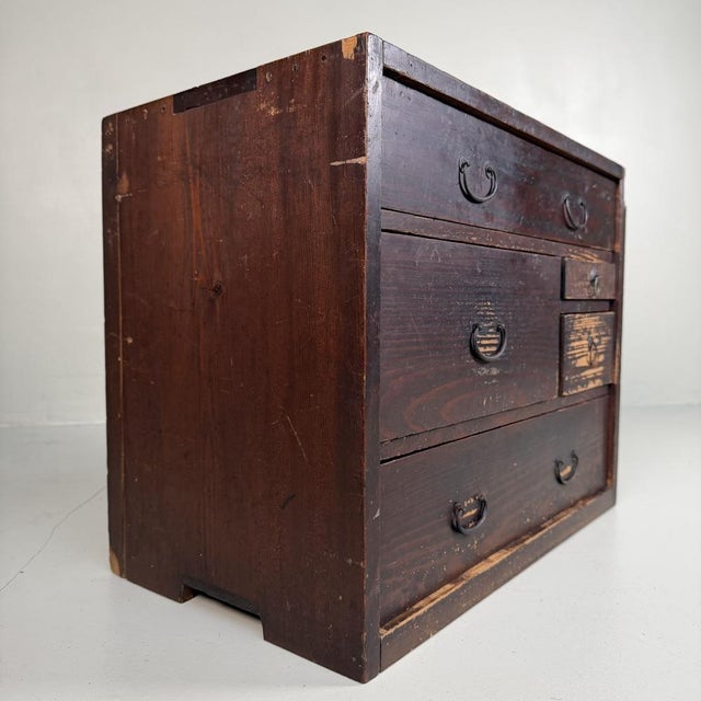 Wood Small Japanese Kodansu Tansu Storage Chest, 1910s For Sale - Image 7 of 11