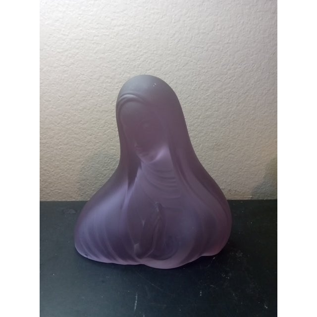 1930 Madonna Bust by Franz Hagenauer Czech in Alexandrite Satin Glass For Sale - Image 4 of 5