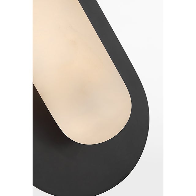 2020s Kelly Wearstler for Visual Comfort Signature Fosse 11" Invertable Offset Oval Sconce in Bronze with Alabaster For Sale - Image 5 of 12