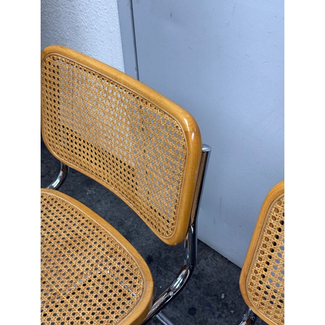 Bauhaus Marcel Breuer Cesca Dining Chairs, Set of Four For Sale - Image 3 of 12