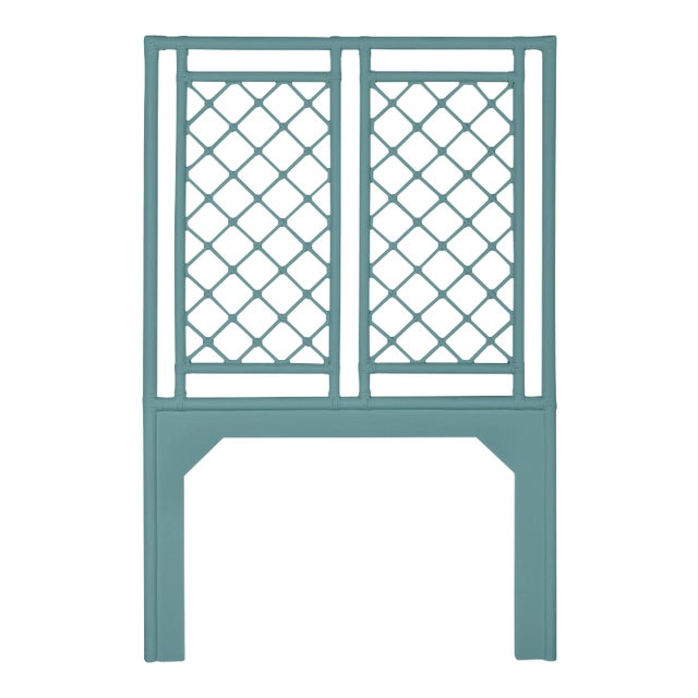 David Francis Furniture for Chairish X & Diamond Headboard Twin, Aegean Teal For Sale