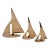 Vintage Curtis Jere Style Hollywood Regency Modern Decorative Brass Sailboats-Set of 3 For Sale