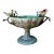 Vintage Floral Glazed Ceramic Pedestal Cache Pot For Sale