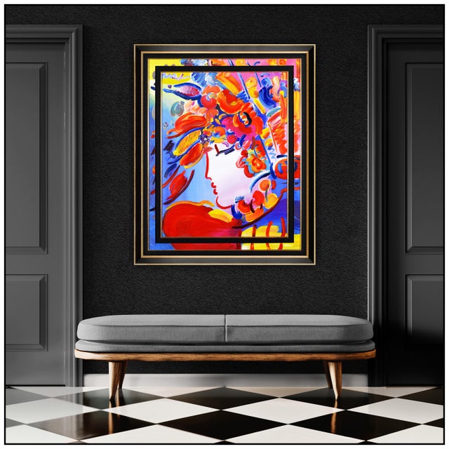 The artwork listed is an Authentic Large Original Mixed Media Peter Max Painting titled "BLUSHING BEAUTY" with a Max...
