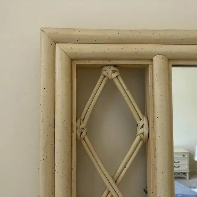 Vintage Ficks Reed Large Laquered Faux Bamboo Mirror For Sale In West Palm - Image 6 of 7
