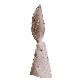 Talisman Sculpture #3 in Sandy Stoneware with Bronze Inlays by Margaux Leycuras For Sale