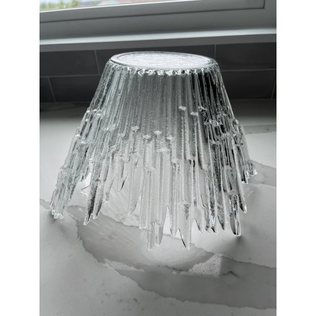 Glass 1970s Vintage Ice Crystal Bowl For Sale - Image 7 of 12