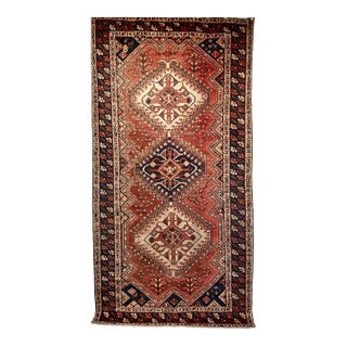Vintage Persian Shiraz Tribal Rug, Hand-Knotted Wool, Early 1900s For Sale