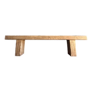Vintage Wood Plank Bench #7b3 For Sale