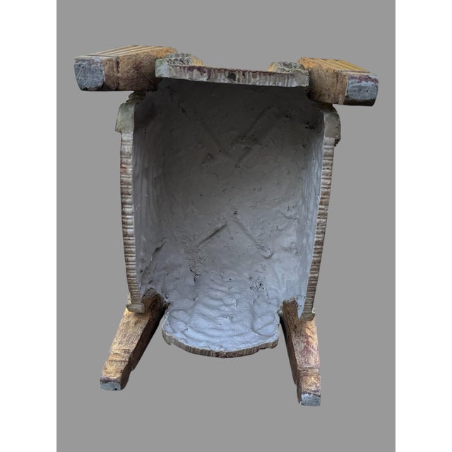 Early 20th Century Italian Venetian Style Cast Resin Footstool Bench Featuring Trompe l'Oeil Drapery For Sale - Image 10 of 12