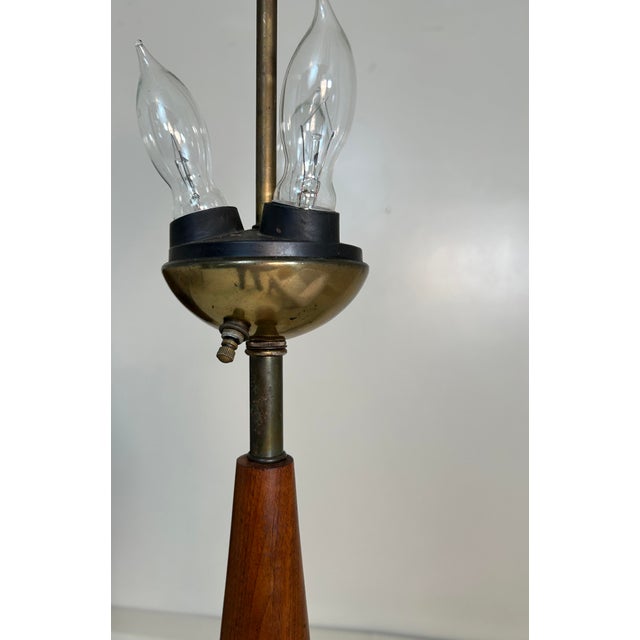 1960s Pair of 1960s Large Tony Paul Stacked Walnut and Brass Table Lamps For Sale - Image 5 of 10