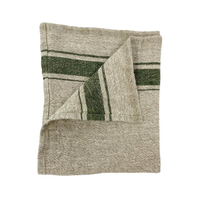 2020s Arles Vintage Linen Kitchen Towel in Mustard For Sale - Image 5 of 9